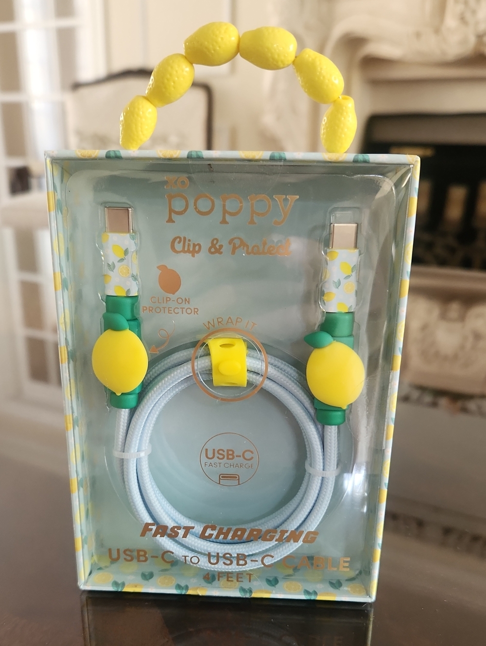 Lemon Poppy Charger! USB-C to USB-C Fast Charging Cable. Brand New/SealedPackage